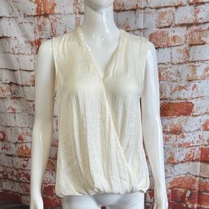 Banana Republic Factory Cream Twist Hem Top
